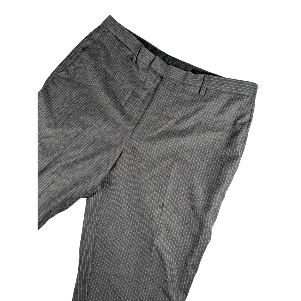 Banana Republic Slim Fit Gray‎ Pinstripe Marzotto Wool Dress Pants Men's 35x32